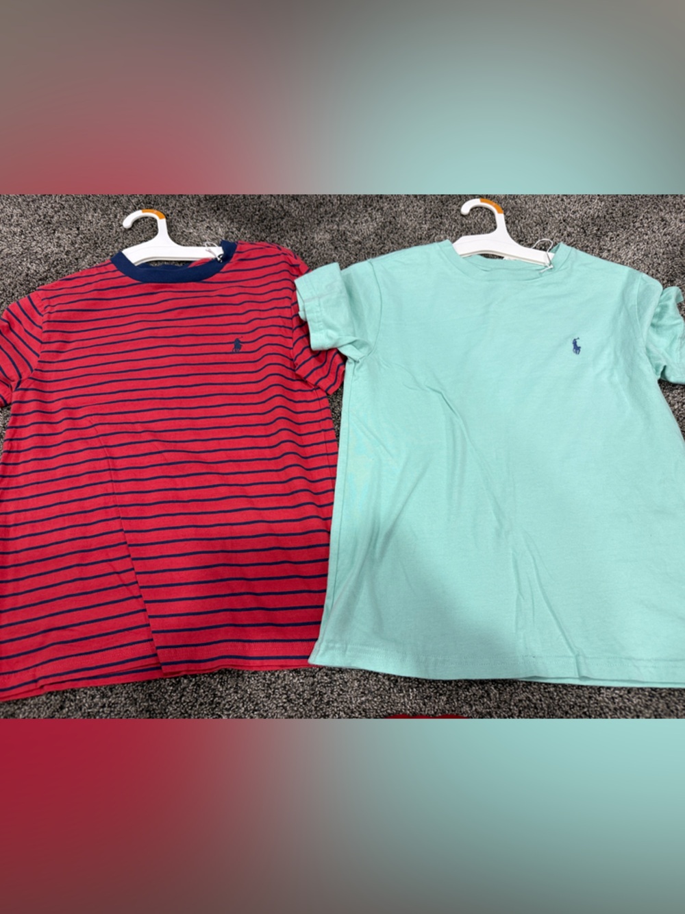 Ralph Lauren Red & Mint Polo Short Sleeve Tee Set of 2